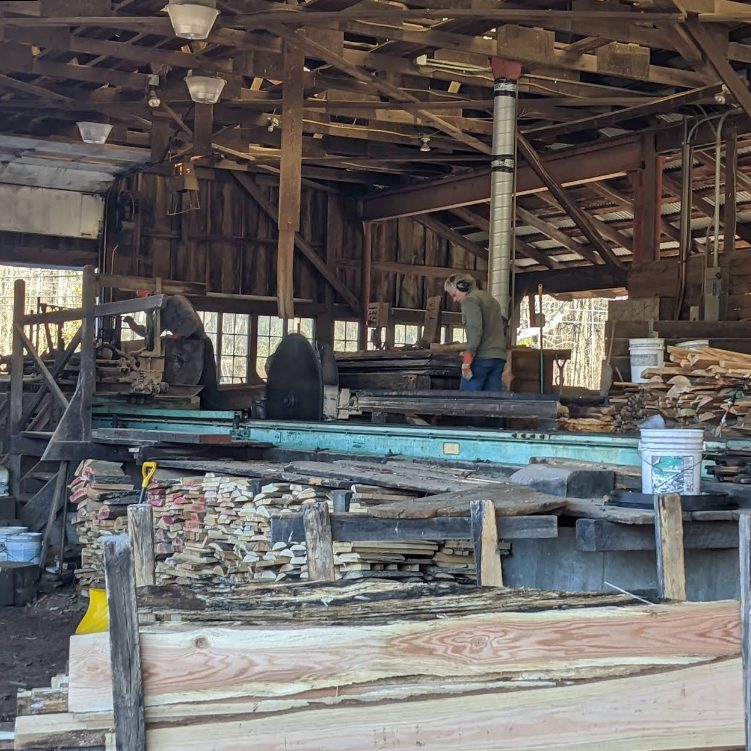 inside the sawmill building